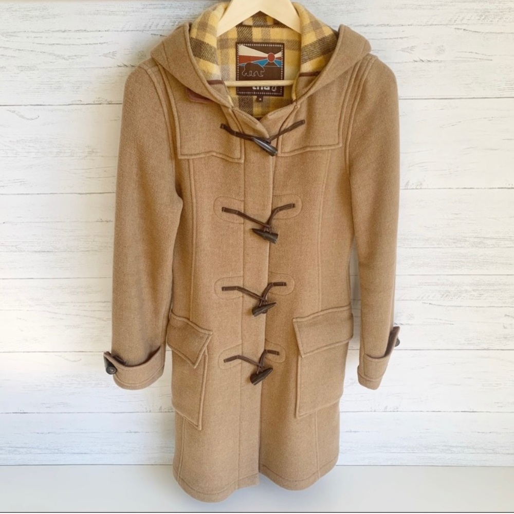 Aritzia TNA Wool Blend Camel Toggle Duffle Coat